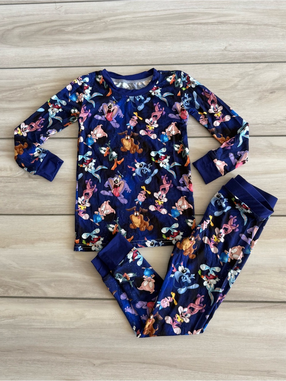 Joyful Kids Bamboo Looney Tunes Pajama Set Blue 3T NWOT